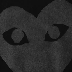 Women's Double Hearts T-Shirt - Black/Black -Urban Fashion Sales comme des garcons play womens double hearts t shirt blackblack 3