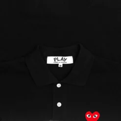 Women's Red Emblem Polo Tee - Black 6 Women's Red Emblem Polo Tee - Black -Urban Fashion Sales comme des garcons play womens red emblem polo tee black 2