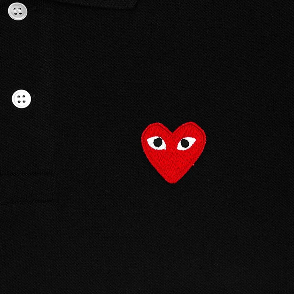 Women's Red Emblem Polo Tee - Black 4 Women's Red Emblem Polo Tee - Black - Image 4