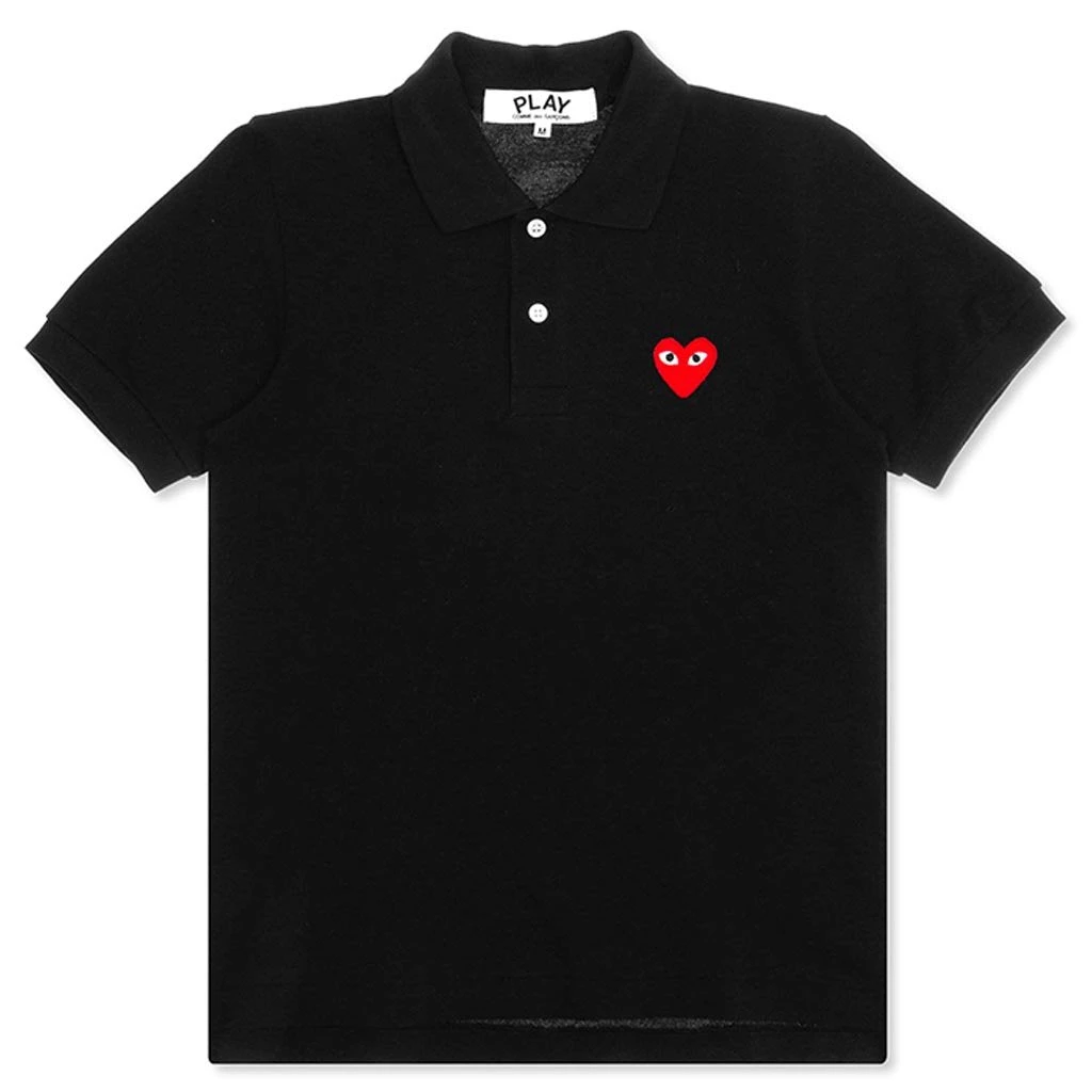 Women's Red Emblem Polo Tee - Black 1 Women's Red Emblem Polo Tee - Black