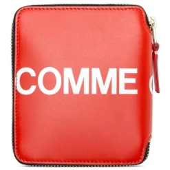 Comme Des Garcons Huge Logo Leather Wallet - Red