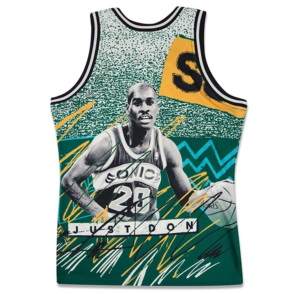 Just Don 'Seattle Supersonics' Sublimated Jersey - Pattern Kelly Green 5 Just Don 'Seattle Supersonics' Sublimated Jersey - Pattern Kelly Green - Image 5