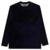 Velour Crew Neck Tee L/S - Navy