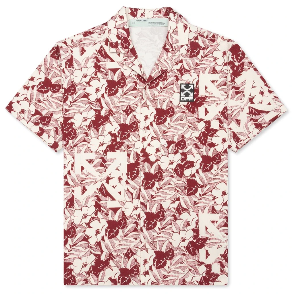 Floral Holiday Shirt - All Over Red 1 Floral Holiday Shirt - All Over Red