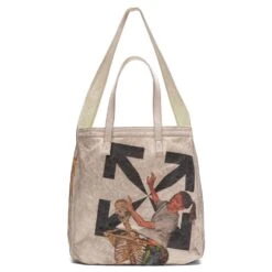 Pascal Vintage Canvas Tote Bag - Beige/Yellow