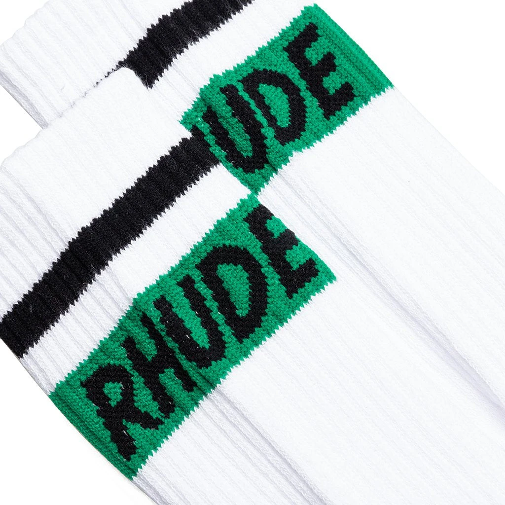 Rhude Mod Stripe Socks - White 2 Rhude Mod Stripe Socks - White - Image 2