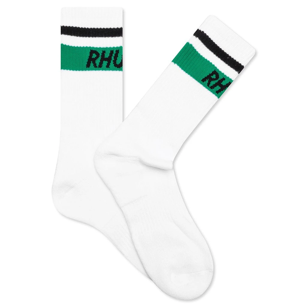 Rhude Mod Stripe Socks - White 1 Rhude Mod Stripe Socks - White