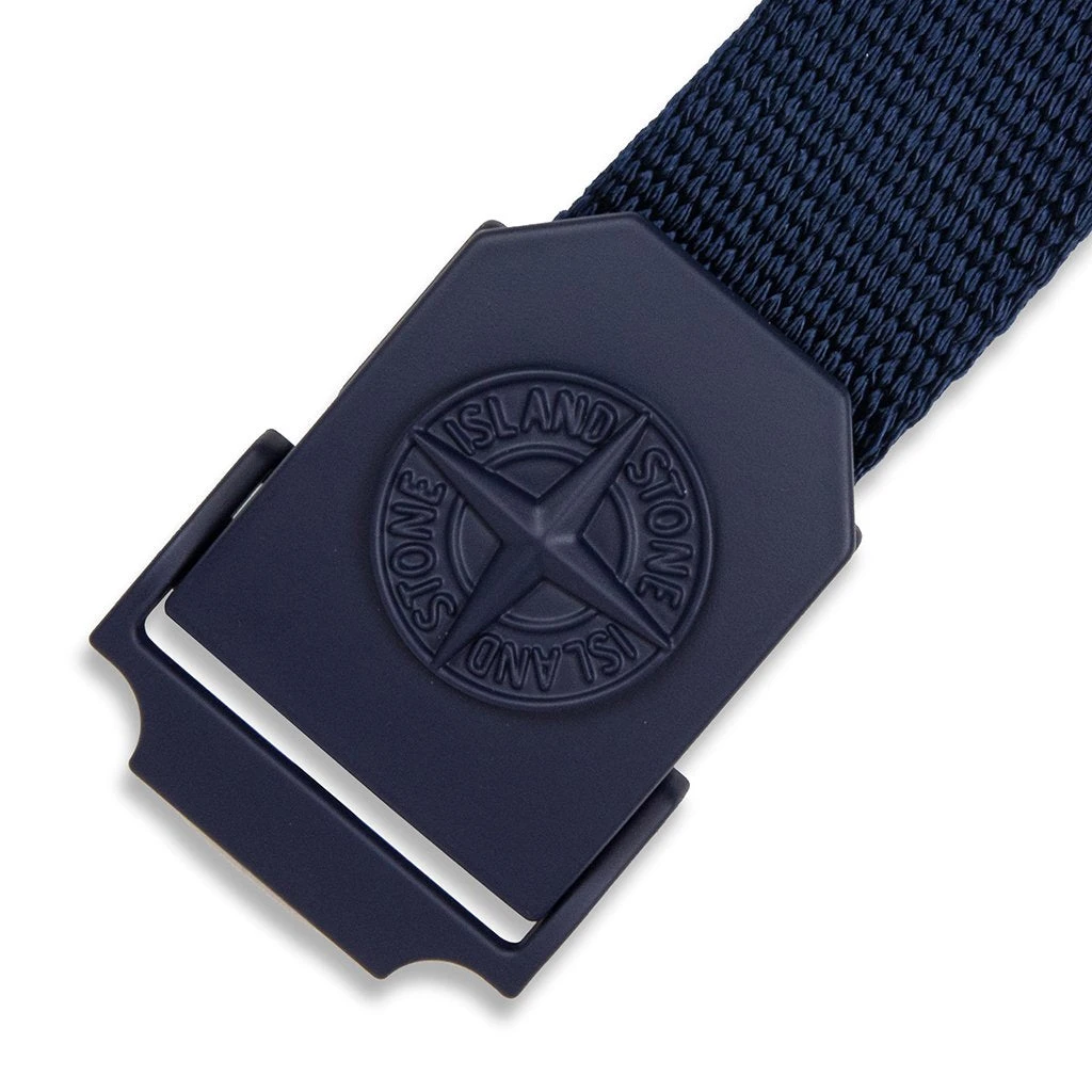 Stone Island Woven Logo Belt - Ink Blue 2 Stone Island Woven Logo Belt - Ink Blue - Image 2
