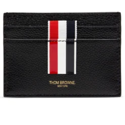 Intarsia Stripe Single Card Holder -Black