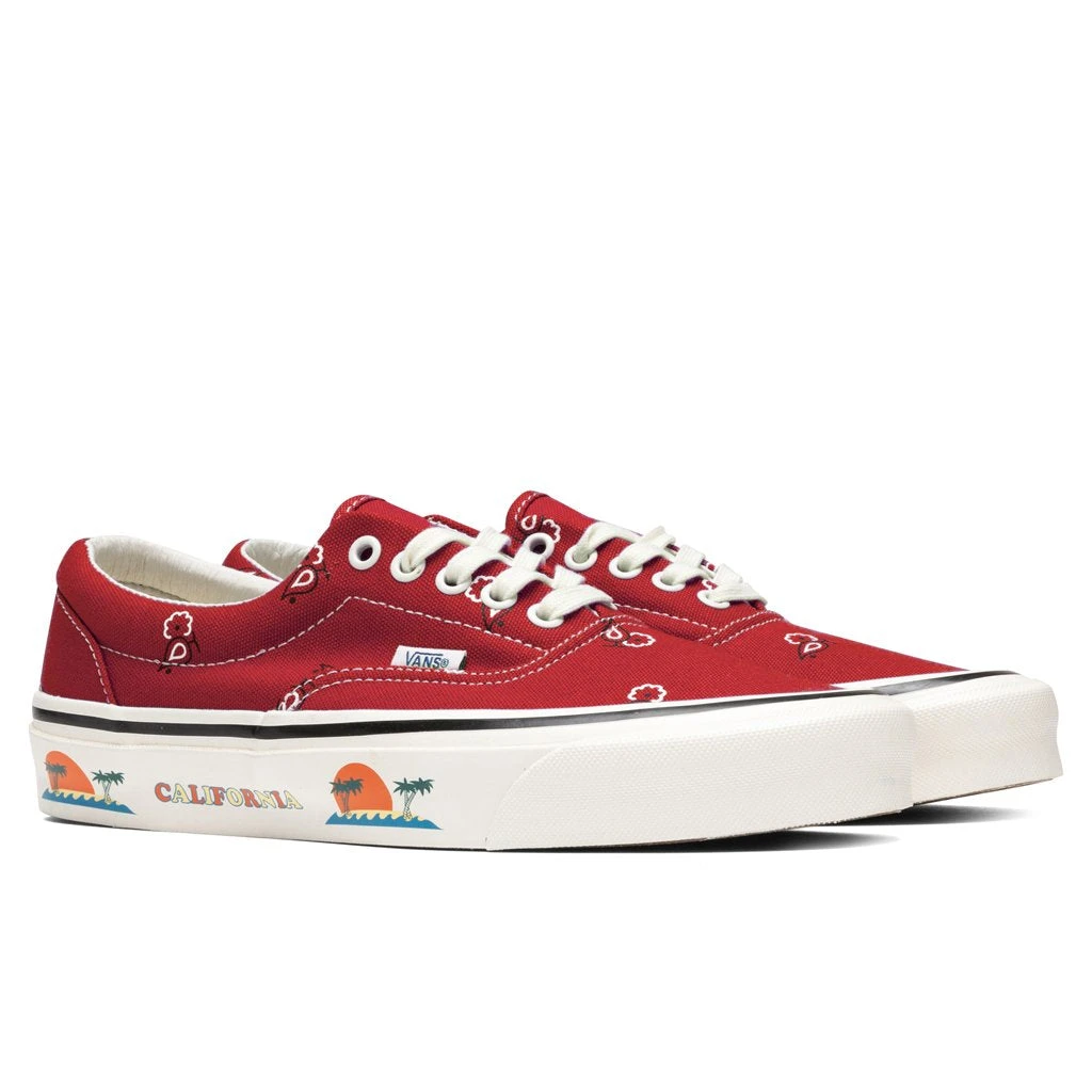 OG Era LX "Paisley" - Pompeian Red/White 2 OG Era LX "Paisley" - Pompeian Red/White - Image 2