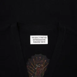 Classic Cardigan 'Type 3' - Black -Urban Fashion Sales wacko maria classic cardigan type 3 black 3